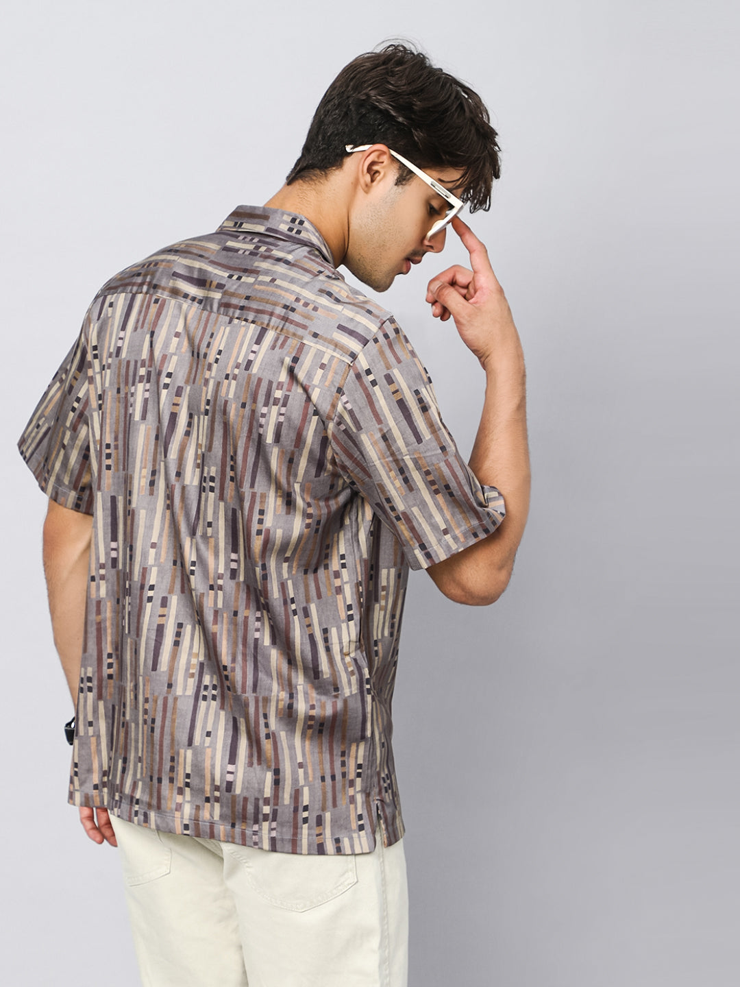 Dash Stripe Oversized Cotton Shirt