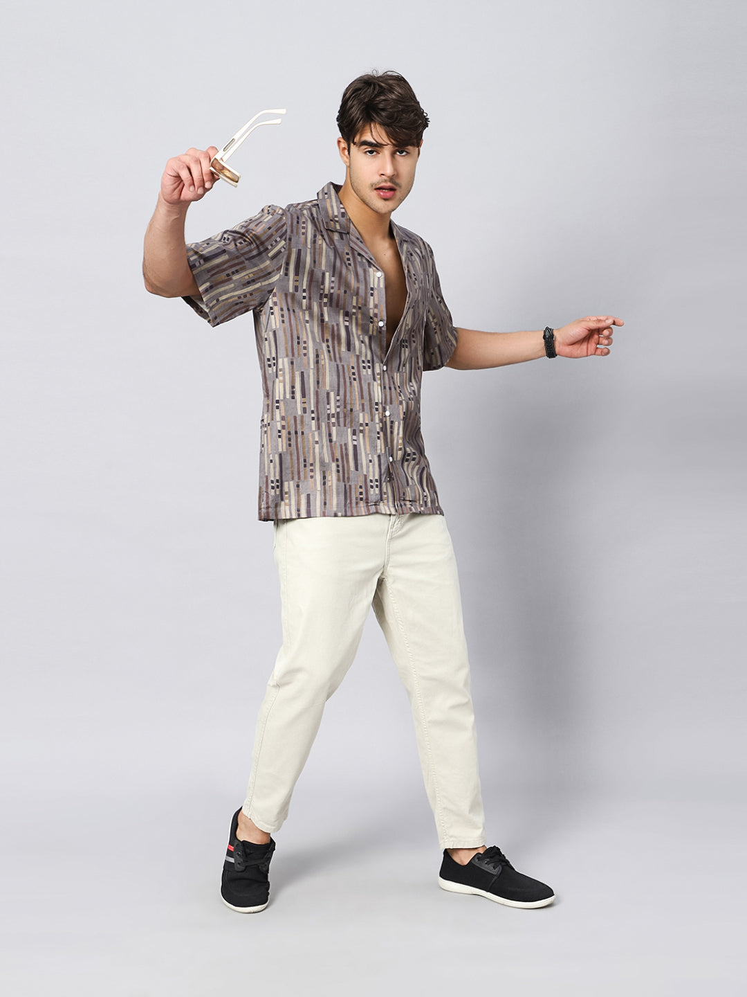Dash Stripe Oversized Cotton Shirt
