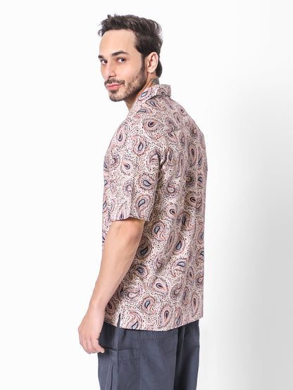 Vintage Paisley Oversized Cotton Shirt