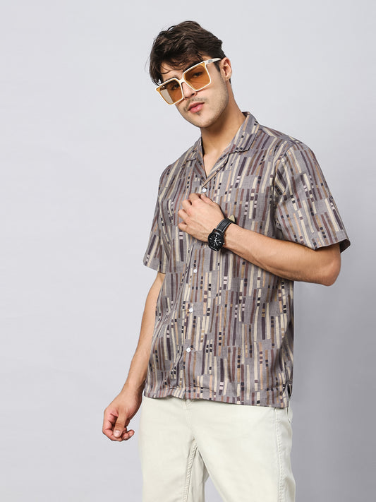 Dash Stripe Oversized Cotton Shirt