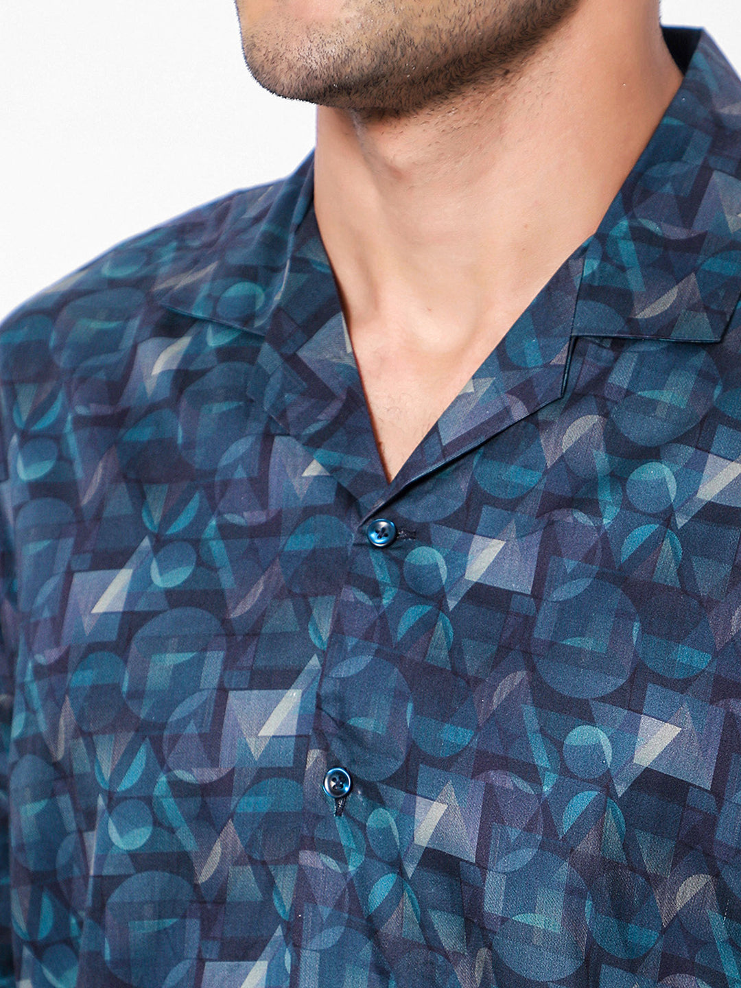 Geo Optical Oversized Cotton Shirt