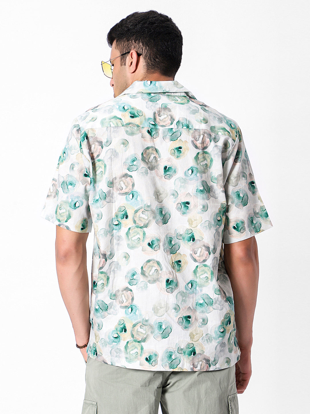 Watercolor Landscape Oversized Cotton Shirt