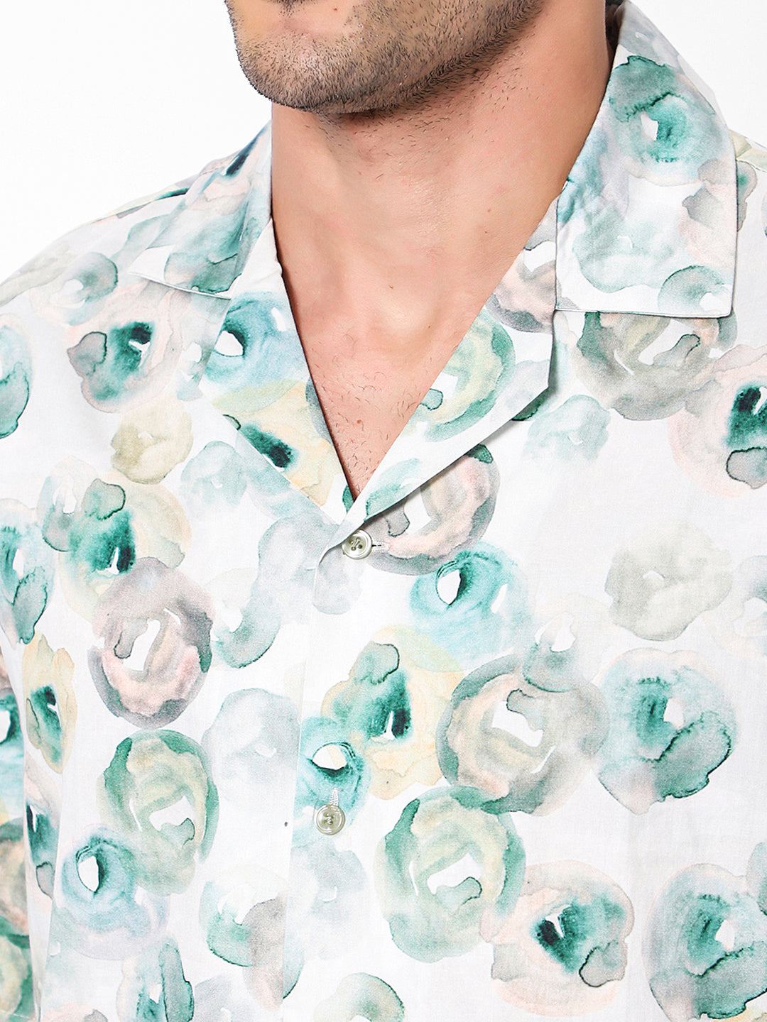 Watercolor Landscape Oversized Cotton Shirt