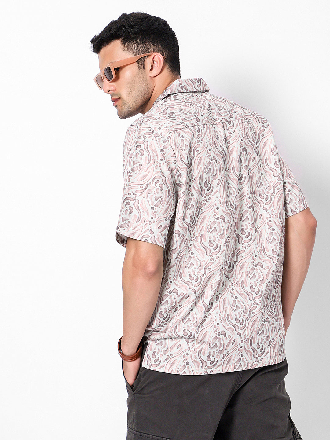 Groovy Pattern Oversized Cotton Shirt