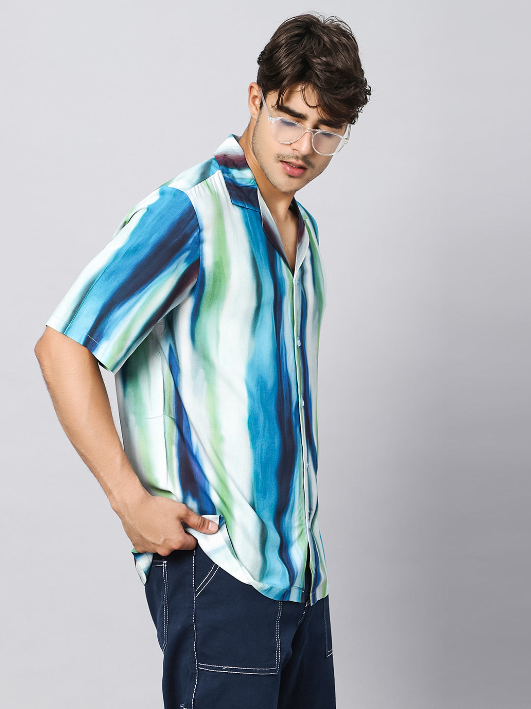Blurry Swish Oversized Viscose Shirt – SAVVAO