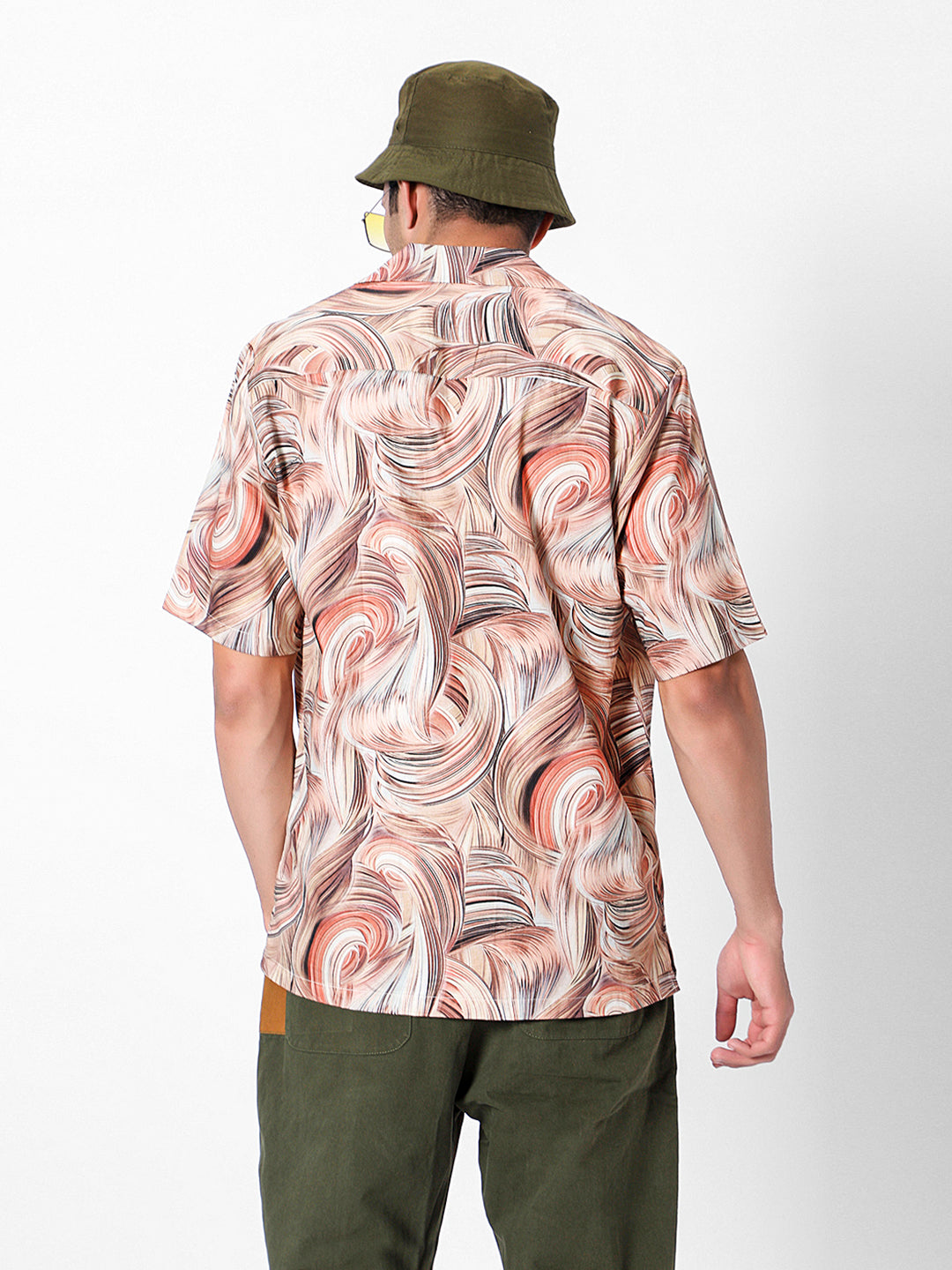Retro Swirl Oversized Cotton Shirt