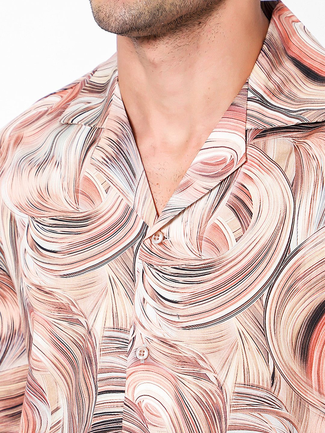 Retro Swirl Oversized Cotton Shirt