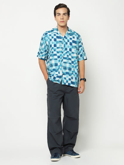 Checked Oversized Viscose Shirt