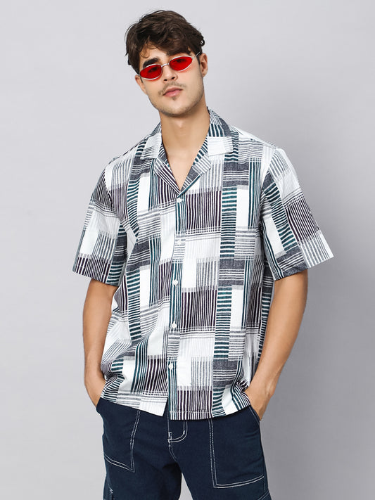 Crosshatch Plaid Oversized Cotton Shirt