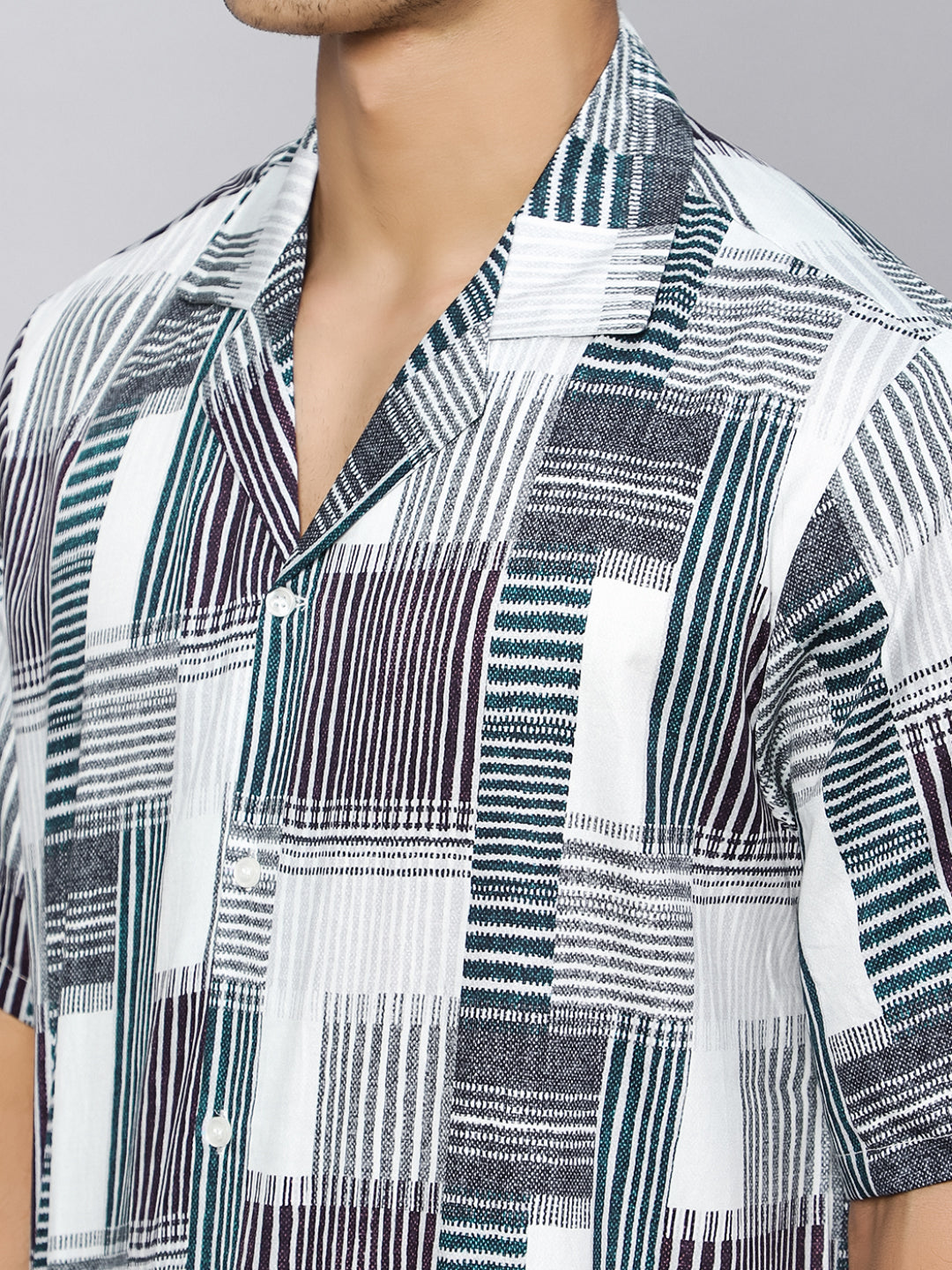 Crosshatch Plaid Oversized Cotton Shirt