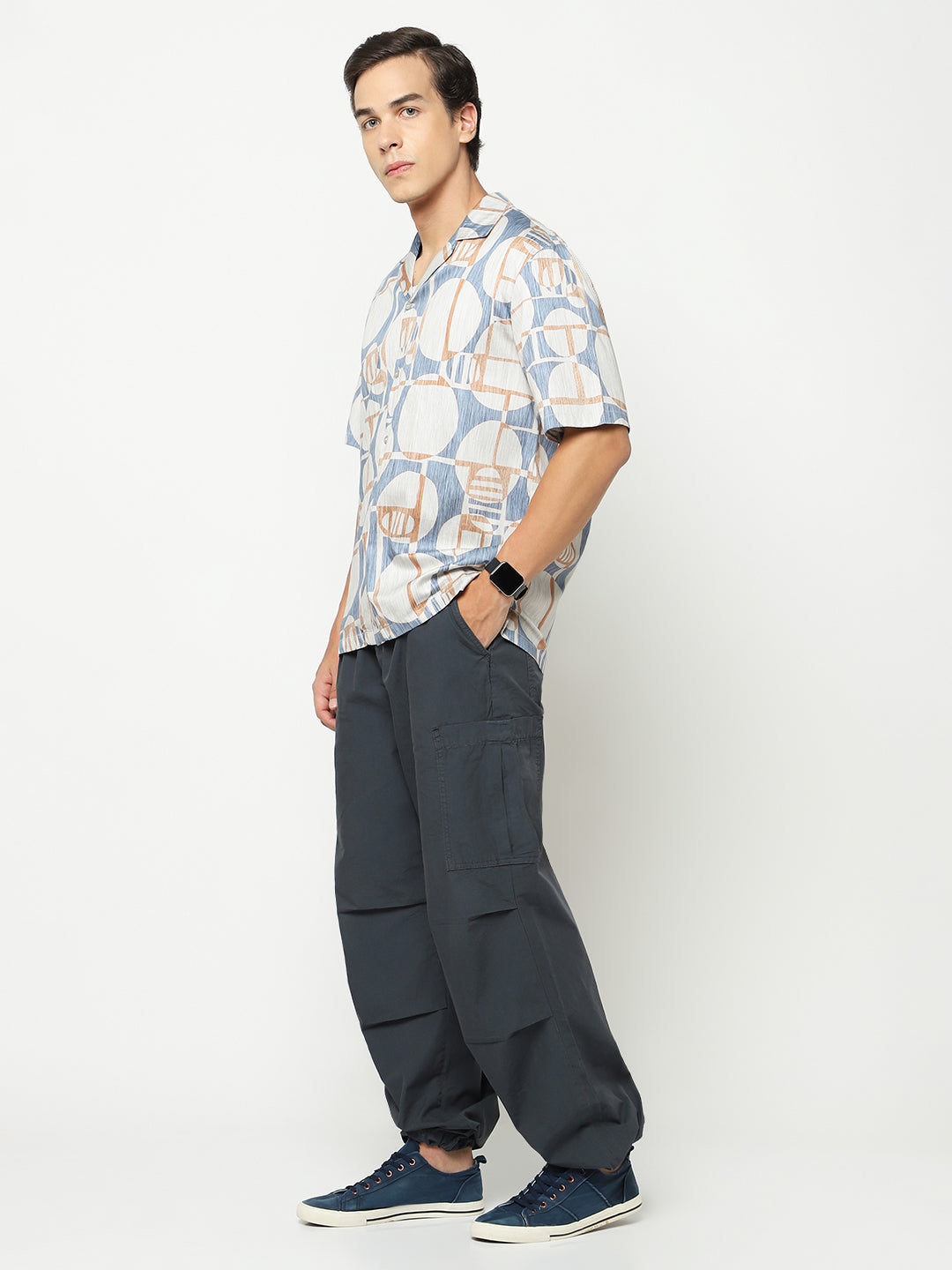 Modern Geometric Oversized Cotton Shirt