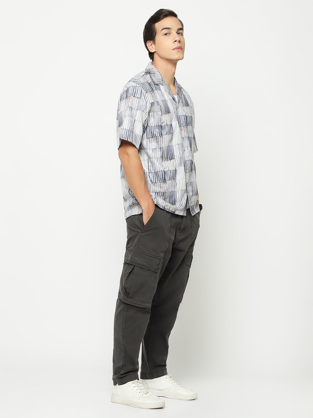 Roof Texture Oversized Cotton Shirt