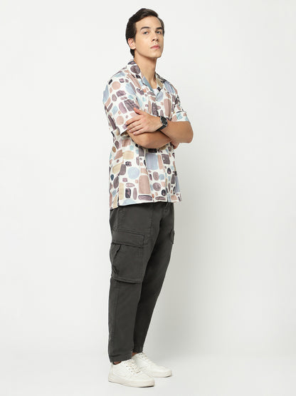 Abstract Shapes Oversized Cotton Shirt