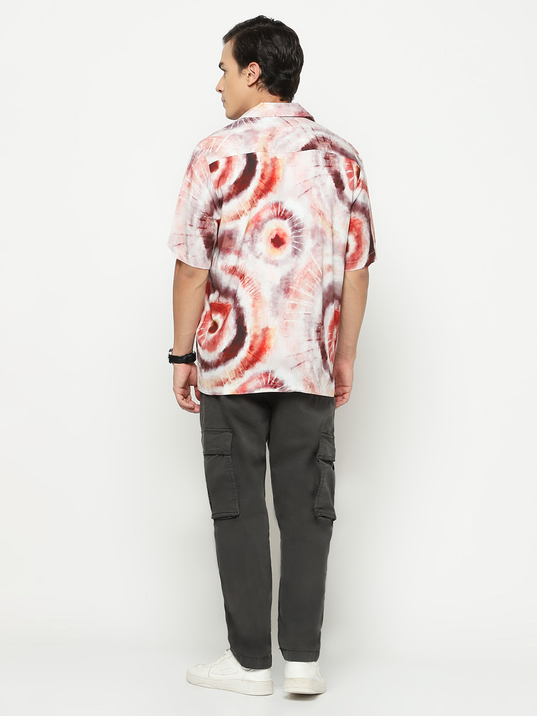 Watercolor Circles Oversized Viscose Shirt