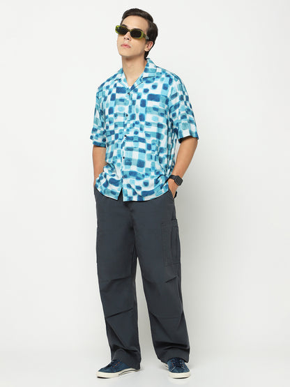 Checked Oversized Viscose Shirt