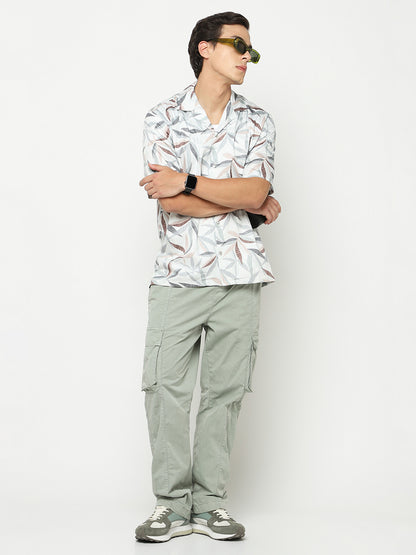 Inline Leaves Oversized Cotton Shirt