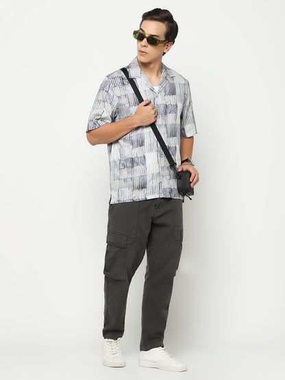 Roof Texture Oversized Cotton Shirt