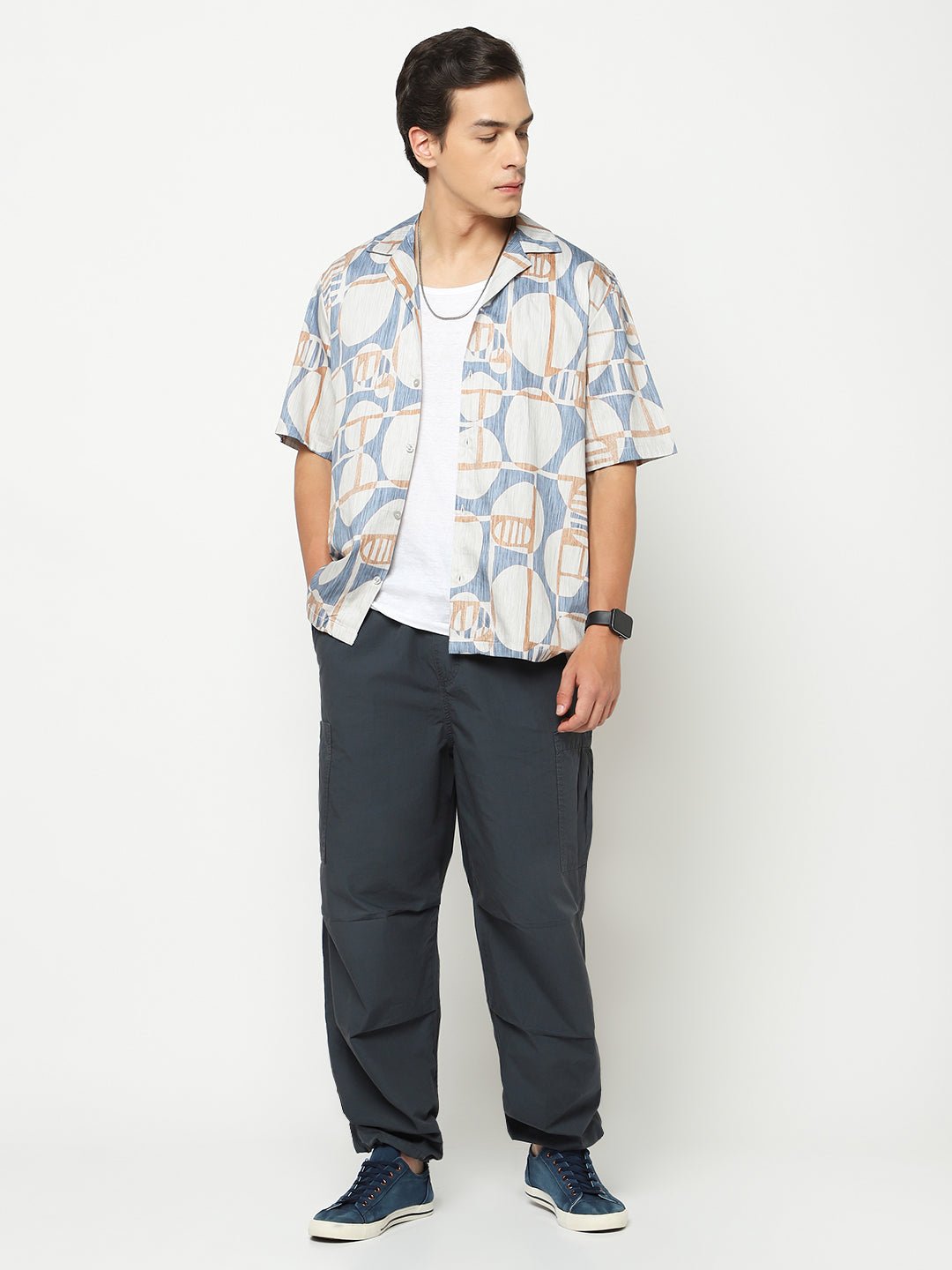 Modern Geometric Oversized Cotton Shirt