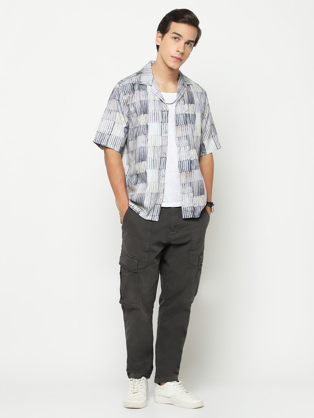 Roof Texture Oversized Cotton Shirt