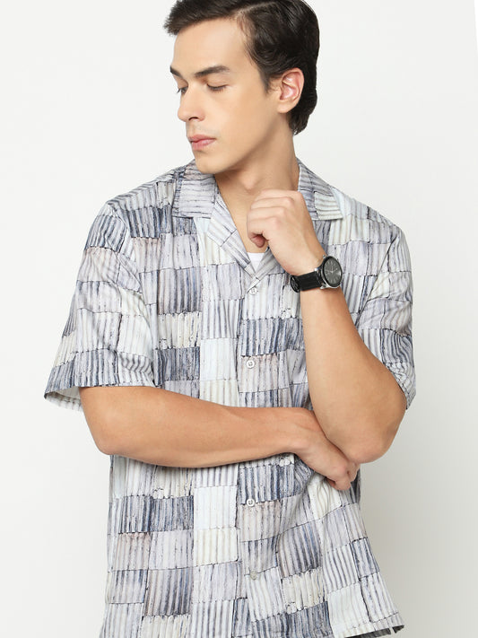 Roof Texture Oversized Cotton Shirt