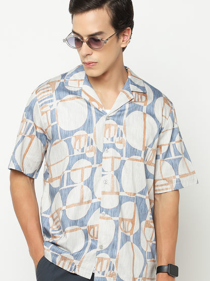 Modern Geometric Oversized Cotton Shirt