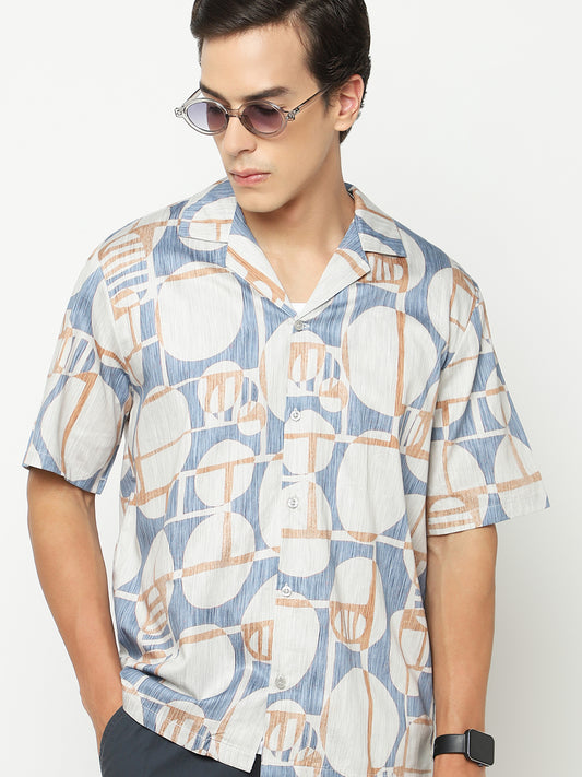 Modern Geometric Oversized Cotton Shirt